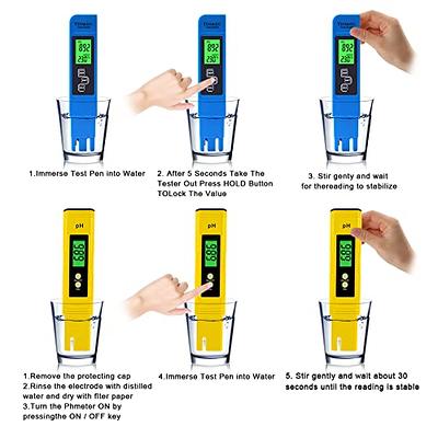 pH Monitor Digital pH Meter&Temperature Meter Water Quality Tester with ATC  and Automatic Calibration Function, pH Tester for hydroponics, Aquarium