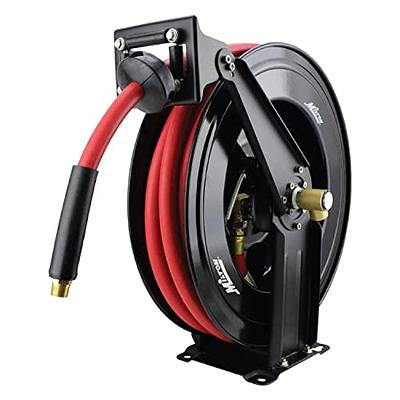 GLAHODEN Enclosed Retractable Air Hose Reel, 3/8 in x 65 Ft Hybrid