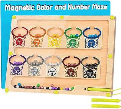  JoyCat Magnetic Color and Number Maze Wooden Magnetic Fishing  Game, Montessori Letters Cognition Matching Counting for Toddlers Kids  Learning Toy Travel Educational Preschool : Toys & Games