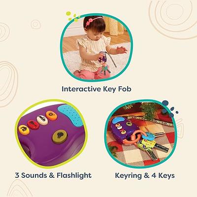 Musical Smart Remote Key Toy Fake Car Toy Keys with Sound and Lights Fun  and Educational Key Toys(Pink) 