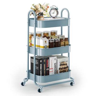 3-Tier Mesh Wire Rolling Cart Multifunction Utility Cart Metal Kitchen  Storage Cart With 4 Wire Baskets Lockable Wheels For Home, Office, Kitchen  Aule - Yahoo Shopping