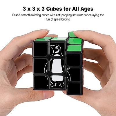 Jurnwey Speed Cube 3x3x3 Stickerless with Cube Tutorial - Turning Speedly  Smoothly Magic Cubes 3x3 Puzzle Game Brain Toy for Kids and Adult