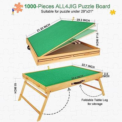 1000/1500 Pcs Wood Jigsaw Puzzle Board Foldable Leg&Turnable Tray Adults  Kids