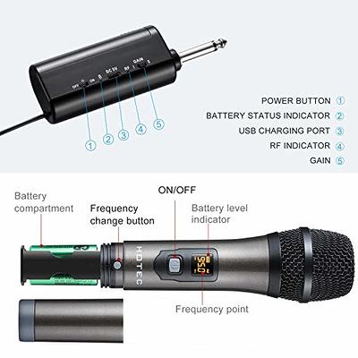 SWM01-U2HH | 100-Channel UHF Rechargeable Wireless Handheld Microphone  System with Bluetooth, Built-in Effects, 1/4