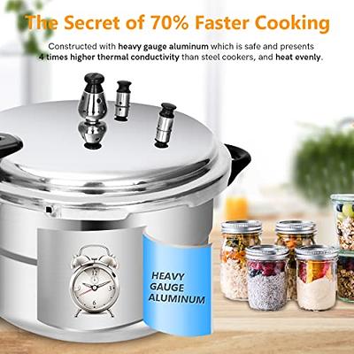 Breerainz 12 Quart Pressure Cooker, Aluminum Pressure Canner w/Cooking Rack for Steaming,Canning and Stewing, Silver