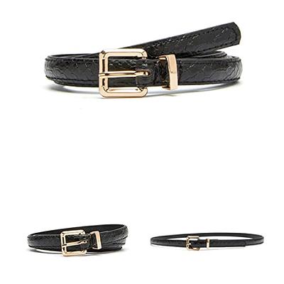 Skinny Belt, Black Leather, Men's Belts