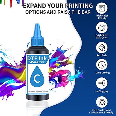  DTF Ink 3000ML - Heat Transfer Printing Ink Transfer Ink for  PET Film,Refill for DTF Printers-Epson  ET-8550,L1800,L800,XP15000,R1390,R2400,P400,P800,XP800, XP700,XP720 (6 *  500ml,2W/B/C/M/Y) : Office Products