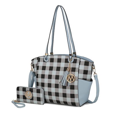 MKF Collection Yale Checkered Tote Bag with Wallet by Mia K