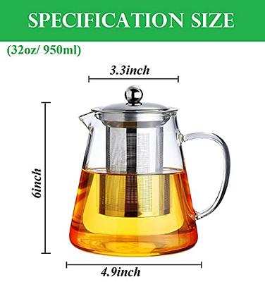 Sweejar Ceramic Teapot, Large Tea Pot with Stainless Steel  Infuser, 40 Ounce, Blooming & Loose Leaf Teapot for Tea Lover, Gift,  Family,(Red): Teapots