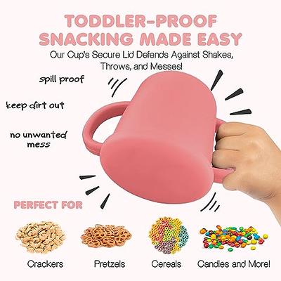 Snack Cup Silicone Snack Container Reliable Toddler Snack Food Catcher  Spill-Proof Cup with Handles Toddlers Baby