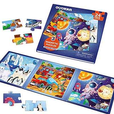 ZEYUSI Large Size Magnetic Puzzles for Kids Ages 3-5 Toys Gifts -84 Pieces  Toddler Puzzles