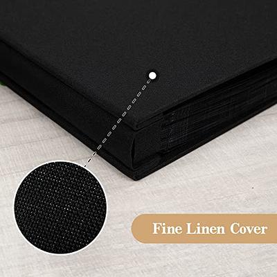 Linen Photo Album 4x6 Photos Hold 408 Slip-in Black Pockets Picture Book,  Fabric Cover Small Photo Albums for Wedding Anniversary Family Baby