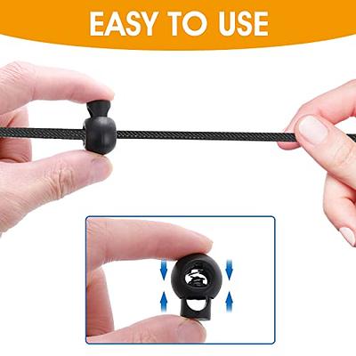 Cord Lock Plastic Cord Locks for Drawstrings Rope Lock Double Hole Spring  Stop T