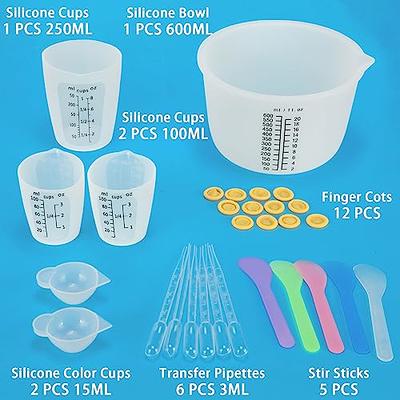 Creahaus Silicone Measuring Cups Tool Kit, Easy to Read 600ML