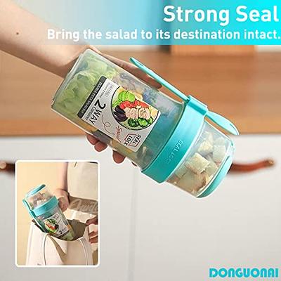 Keep Fit Salad Meal Shaker Cup,Salad Container for Lunch, Portable Fruit  and Vegetable Salad Cups Container with Fork & Salad Dressing Holder White  size-M - Yahoo Shopping