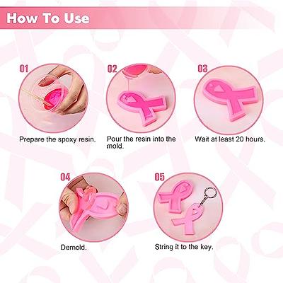 Breast cancer awareness ribbon heart Silicone mold for resin