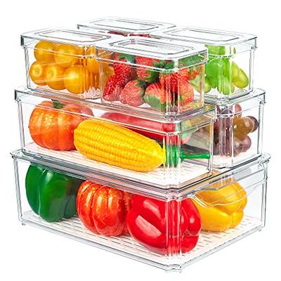 MineSign 4 pack Stackable Refrigerator Organizer Bins Pull-Out Drawers for  Fruit and Veggies Storage Organizer for Fridge Clear Drawer Containers with