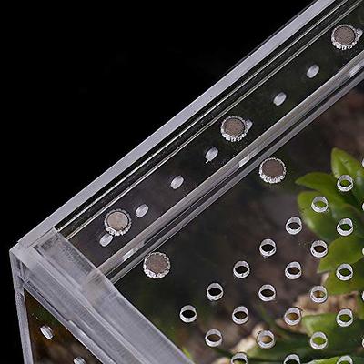 Aiicioo Reptile Feeding Box, 8 inch*4 inch*4 inch Acrylic Reptile Enclosure Transparent Reptile Pet Breeding Case for Spider, Lizard, Scorpion