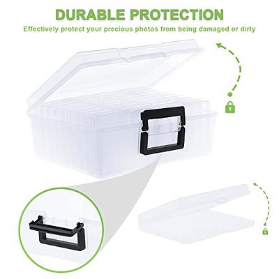 Citylife 3 PCS Plastic Storage Bins with Latching Lids Portable Project  Case Clear File Box Stackable Storage Containers for Organizing A4 Paper