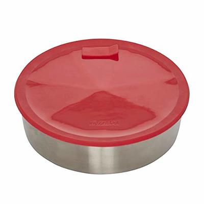 Instant Pot Official Round Cook/Bake Pan with Lid & Removable Divider,  7-inch, 32 ounce capacity, Red with Solid base