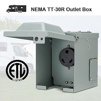 WEBANG 30 Amp RV Power Outlet Box,Enclosed Lockable Weatherproof