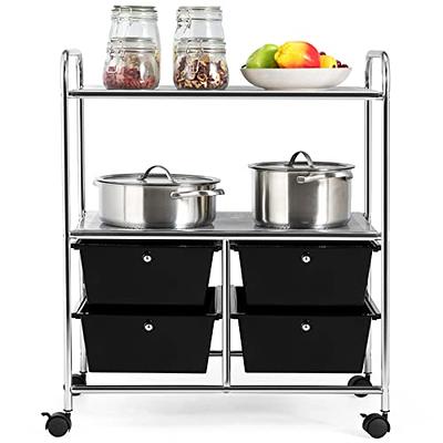 KPX Slim Rolling Storage Cart Kitchen Small Shelves Organizer with Casters  Wheels Mobile Bathroom Slide Utility Cart, Small Shelf for Laundry Room