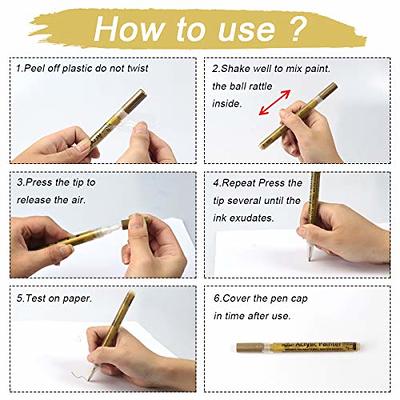 YOOHO Paint Pen Gold Silver Metallic Permanent Acrylic Markers Set for  Fabric Glass Rock Wooden Ceramic Leather Tire Painting, 0.7mm Extra Fine  Tip (3pcs Gold+3pcs Silver) - Yahoo Shopping