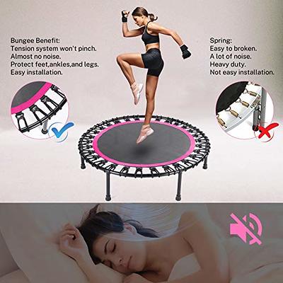 40 Inch Rebounder Trampoline for Adults, Mini Exercise Trampoline for  Adults,Small Indoor Personal Trampoline for Bungee Workout for Silent and  Safety