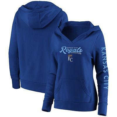 Women's Fanatics Branded Royal Atlanta Braves Slider Crossover V-Neck Pullover Hoodie