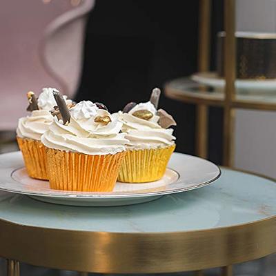 Gold Foil Cupcake Liners, Muffin Baking Cups (1.96 x 1.8 In, 60