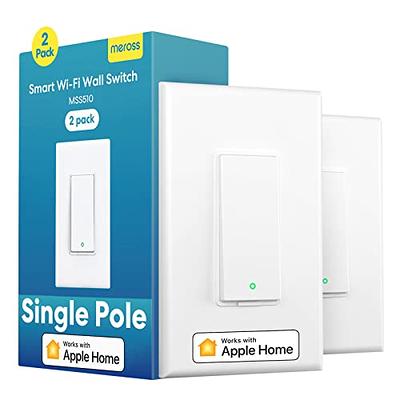 meross Smart Light Switch Supports Apple HomeKit, Siri, Alexa, Google  Assistant & SmartThings, 2.4GHz Wi-Fi Light Switch, Neutral Wire Required,  Single Pole, Remote Control Schedule, 2 Pack - Yahoo Shopping