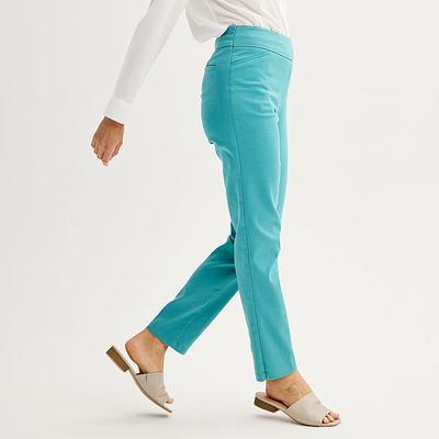 Women's Croft & Barrow® Effortless Stretch Pull-On Straight-Leg Pants, Size:  8, Med Blue - Yahoo Shopping