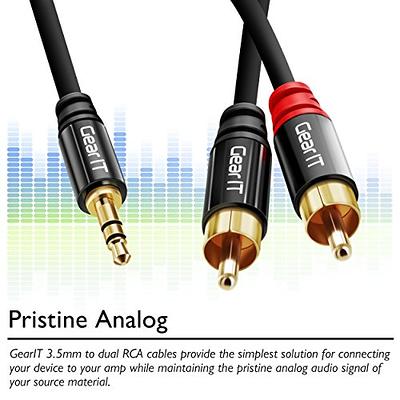 Basics 3.5mm Aux Audio Cable for Stereo Speaker or Subwoofer with  Gold-Plated Plugs, 4 Foot, Black