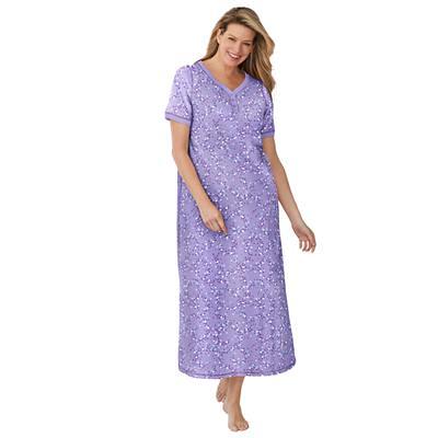 Plus Size Women's Long Henley Sleepshirt by Dreams & Co. in Soft