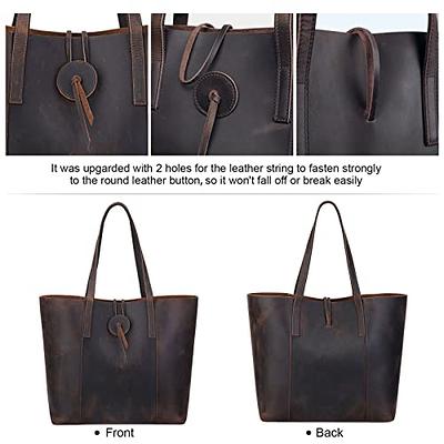 S-ZONE Women's Vintage Genuine Leather Tote