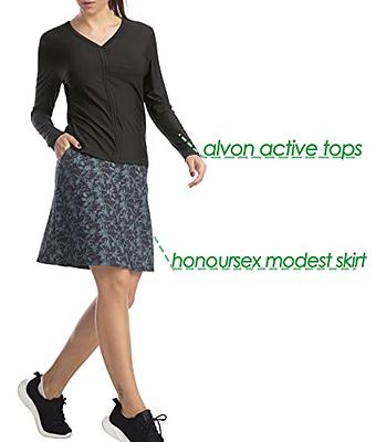 Women Skorts Knee Length Skirts Causal Skorts Skirts with Pockets