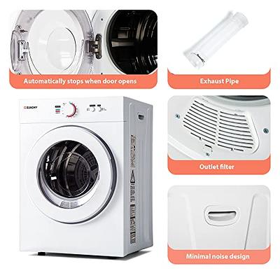 Euhomy Compact Dryer 1.8 Cu. ft. Portable Clothes Dryers with Exhaust Duct with Stainless Steel Liner Four Function Small Dryer Machine, Suitable