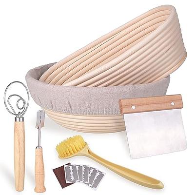  Most Complete Banneton Bread Proofing Basket Set of 2 - Round &  Oval Rattan Proofing Baskets, Dough Scraper, Recipe Book - Sourdough Bread  Baking Supplies - Perfect Bread Making Tools and