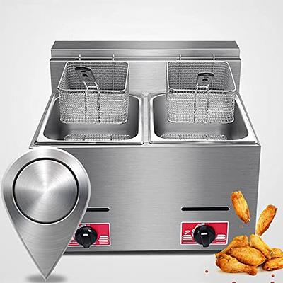 EGGKITPO Deep Fryer with Basket Commercial 12L Electric Countertop Fryer  Stainless Steel Deep Fryers for Restaurant Home Use with Extra Large Frying