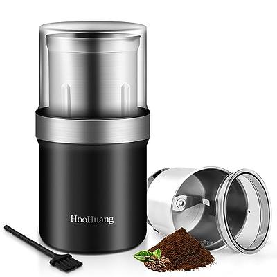 SHARDOR Coffee Grinder Electric Herb/Wet Grinder for Spices and Seeds with  2 Removable Stainless Steel Bowls, Silver