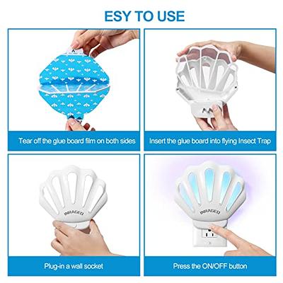Flying Insect Trap Refill Kit, Indoor Plug-in Fly Trap Refill Sticky Glue  Cards, Safe Non-Toxic Easy to Use Flying Insect Catcher Sticky Refill Kit