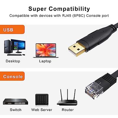 CableCreation USB Console Cable 6 FT USB to RJ45 Serial Adapter Compatible  with Router/Switch of Cisco, NETGEAR, TP-Link, Linksys, Windows, Linux  System, Black - Yahoo Shopping