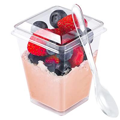 Rocutus Dessert Cups Clear Plastic Cups,50 Pack Dessert Cups Clear Plastic  Cups with Dome Lids,Party Cups Fruit Cups Snack Bowls for Iced Cold Drinks  Ice Cream Cupcake Parfait (5 OZ) - Yahoo