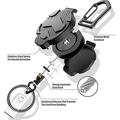 VYNCS Retractable Badge Holder Heavy Duty with Carabiner Reel Clip,  Tactical ID Card Holders Retractable Badge Belt Clip Reel Key Chain 31.5  Cord, 10oz Retraction - Yahoo Shopping
