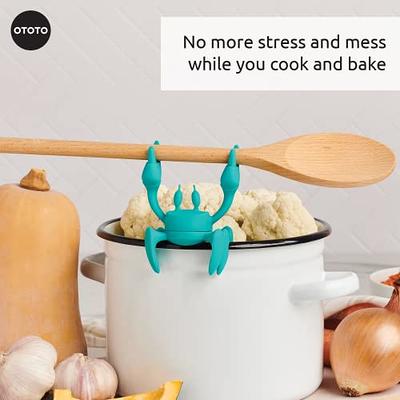 Crab Silicone Utensil Rest Spoon Holder Rest & Steam Releaser Heat