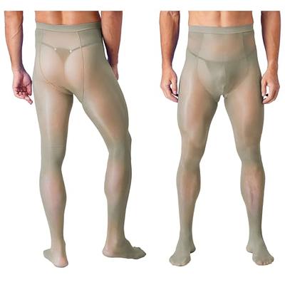 Jugaoge Mens Shiny Compression Long Pants Bulge Pouch Tights Trousers  Seamless See-Through Leggings Grey X-Large - Yahoo Shopping
