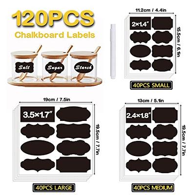 Chalkboard Labels Stickers, 120pcs Black Chalkboard Labels for