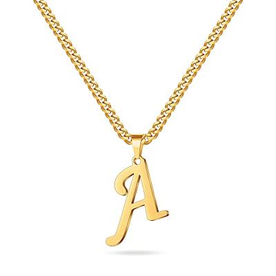 Real Gold Plated M Initial Pendant Necklace