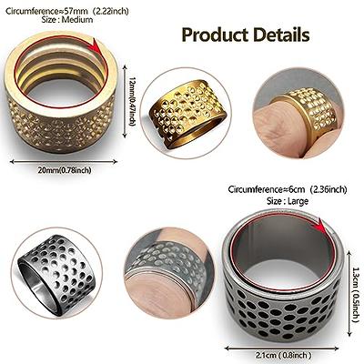 Metal Sewing Thimble 6Pcs Leather Silver Thimbles for Hand Sewing