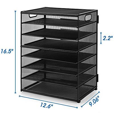 Delifox 2 Pack 8-Tier Paper Letter Tray Organizer for Desk, Mesh